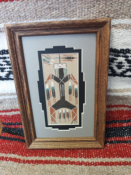 Navajo Sand Painting by Nephi Benally; 6"x9"; SP17-C
