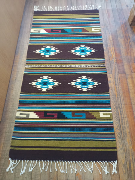 Zapotec Handwoven Wool Rug; 30"x60"; ZAP9-2-2