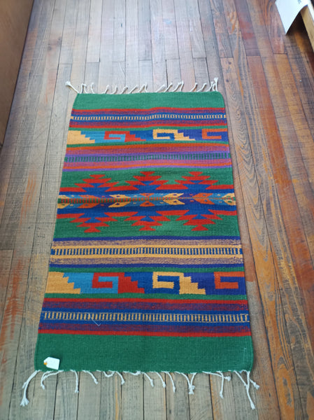 Zapotec Handwoven Wool Rug; 22"x44"; ZP4-9