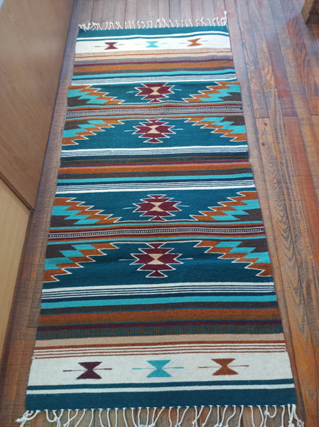 Zapotec Handwoven Wool Rug; 30"x60"; ZAP9-2-10