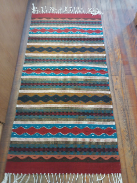 Zapotec Handwoven Wool Rug; 30"x60"; ZAP9-2-7