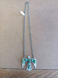 Thunderbird Necklace; Sterling Silver and Turquoise; NK18-1