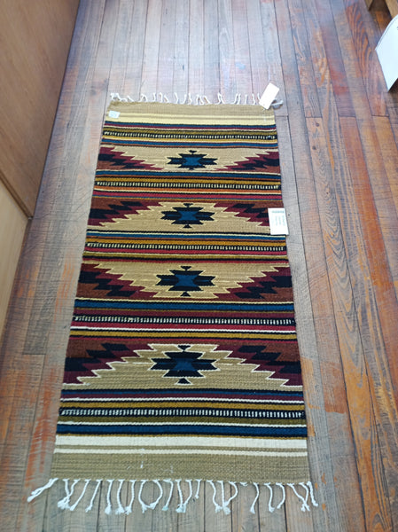Zapotec Handwoven Wool Rug; 22"x44"; ZP4-3