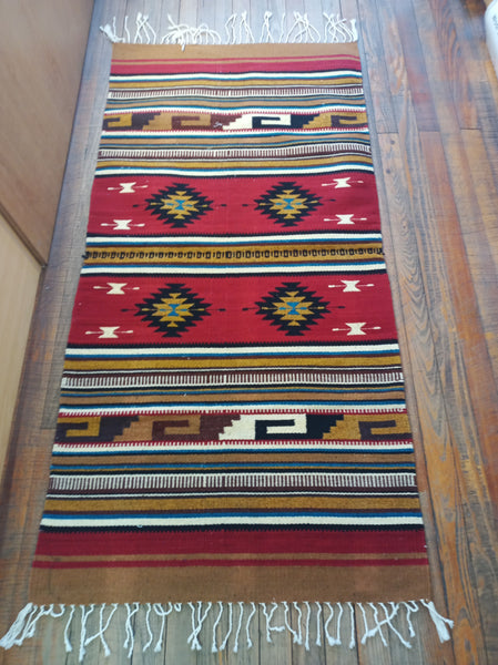 Zapotec Handwoven Wool Rug; 30"x60"; ZAP9-2-9