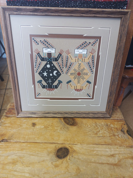 Navajo Sand Painting by Deborah Foster; 13"x13"; SP-9-6-D
