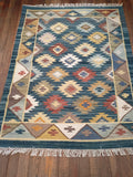 Handwoven Wool Rug;4'x6'; W4x6-5
