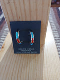 Authentic Zuni Sterling Silver Multi Stone Earrings; ER424-3