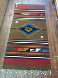 Zapotec Handwoven Wool Rug; 30"x60"; Z22-2