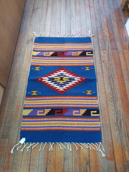 Zapotec Handwoven Wool Rug; 22"x44"; ZP4-7