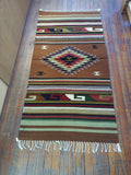 Zapotec Handwoven Wool Rug; 30"x60"; Z22-15