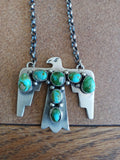 Thunderbird Necklace; Sterling Silver and Turquoise; NK18-1