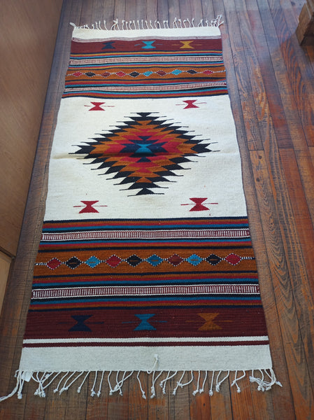 Zapotec Handwoven Wool Rug; 30"x60"; ZAP9-2-5