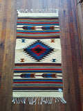 Zapotec handwoven Wool Rug; 22"x44"; Z4-5