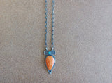 Authentic Sterling Silver and Spiny Oyster Necklace; NK18-4