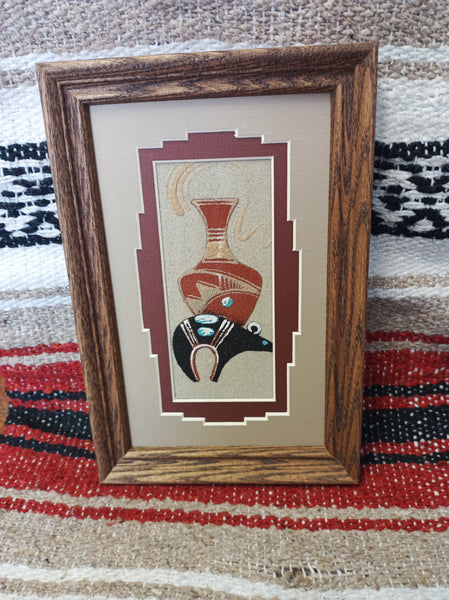 Navajo Sand Painting by Michael Watchman; 6"x9"; SP17-K