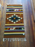 Zapotec Handwoven Wool Rug; 22"x44"; Z4-6