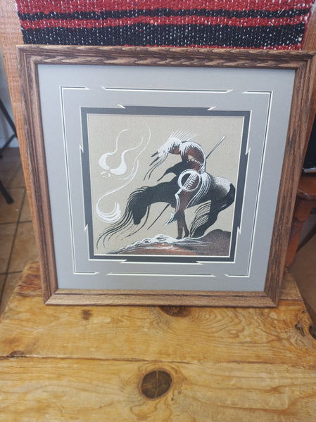 Navajo Sand Painting by Michael Watchman; 13"x13"; SP-9-6-B