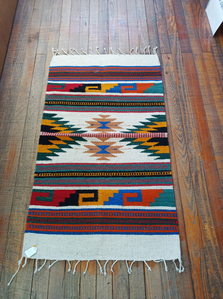 Zapotec Handwoven Wool Rug; 22"x44"; ZP4-11