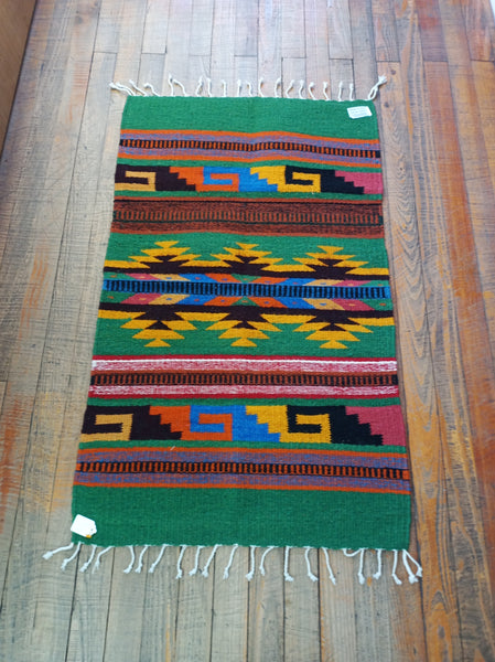 Zapotec Handwoven Wool Rug; 22"x44"; ZP4-10