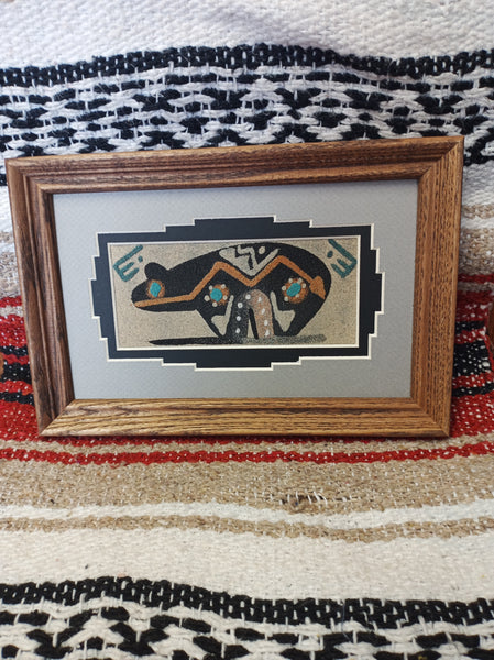 Navajo Sand Painting by Herman Tyler Jr; 6"x9"; SP17-F