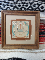 Navajo Sand Painting by Nephi Benally; 7"x7"; Sp911-4