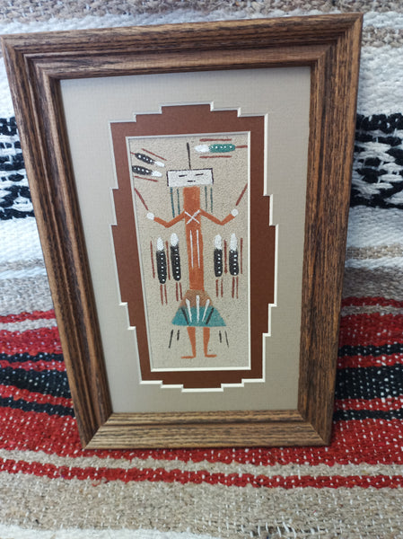 Navajo Sand Painting by Nephi Benally; 6" x9"; SP17-I
