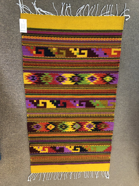Handwoven Zapotec Wool Rug 2012; 30"x60"