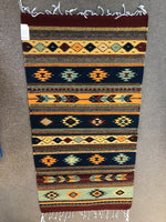 Handwoven Zapotec Wool Rug 2046; 30"x60"