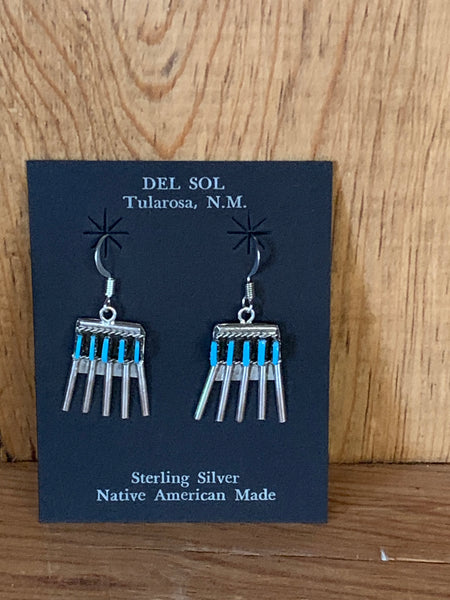 Handcrafted Turquoise and Silver Earrings by Vanessa Barreas