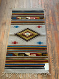 Zapotec Handwoven Wool Rug; 22”x44”; Z324-A9