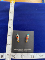 Zuni Sterling Silver Genuine Stone Earrings; ER-F5