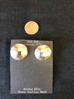 Authentic Navajo Sterling Silver Button Style Earrings