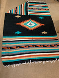 Black Mitla Blanket; 5’x7’; Mitla-BK