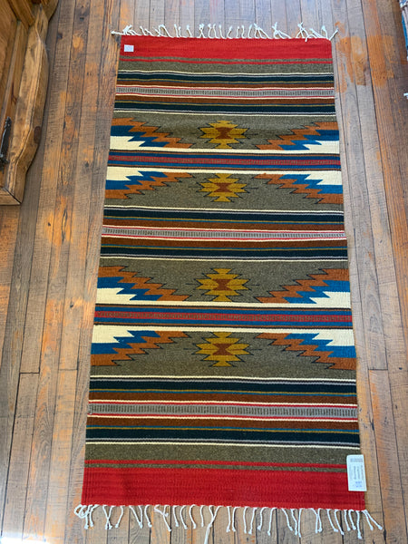 Zapotec Handwoven Wool Rug; Approx 30”x60”; ZP929-101