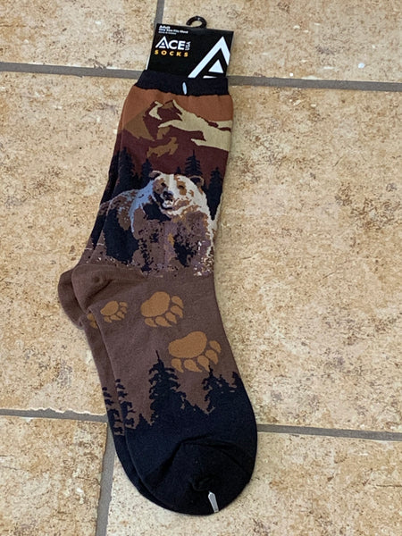 Grizzly Bear Socks (sz 11-13); SK583
