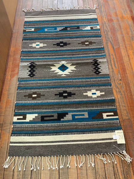 Zapotec Handwoven Wool Rug; 30”x60”; Z316-3