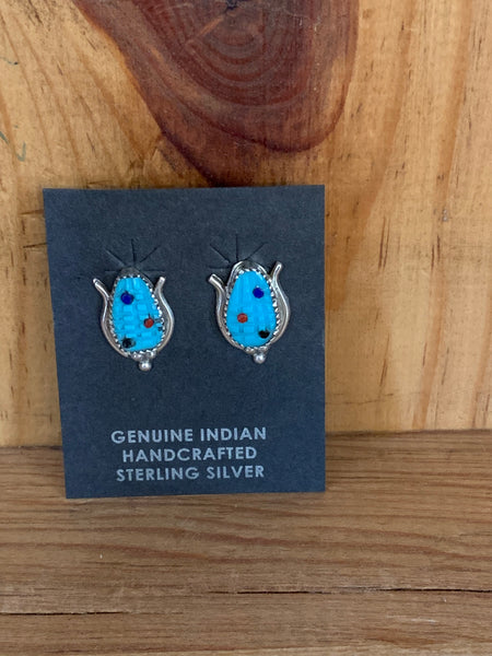 Native American Handcrafted Earrings; Zuni