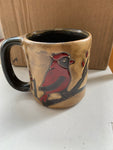 Red Cardinal Mara Mug in lead free stoneware pottery. 16oz; 610A7