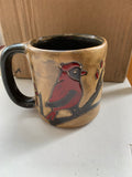 Red Cardinal Mara Mug in lead free stoneware pottery. 16oz; 610A7