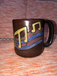 Music Notes Mara Mug in lead free stoneware pottery. 510L3