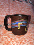 Music Notes Mara Mug in lead free stoneware pottery. 510L3