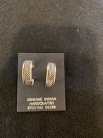 Authentic Navajo Sterling Silver Hoop Style Earrings; ER15-A8