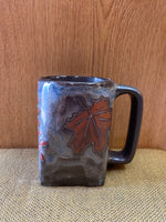 Leaves Mara Mug in lead free stoneware pottery  12oz; 511H5