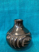 Santa Clara Handcrafted Black Pottery; Approx. 5”H X 4”W w/ 1” Opening; Artist Denise C.; SCP1-20