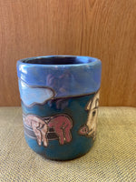 Pig Mara Mug in lead free stoneware pottery; 16OZ; 510M6