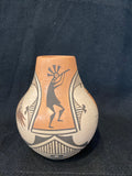 Santa Clara Hand Painted Pottery; Approx. 5”H X 4”W w/ 1” Opening; Artist Medina; SCP1-1