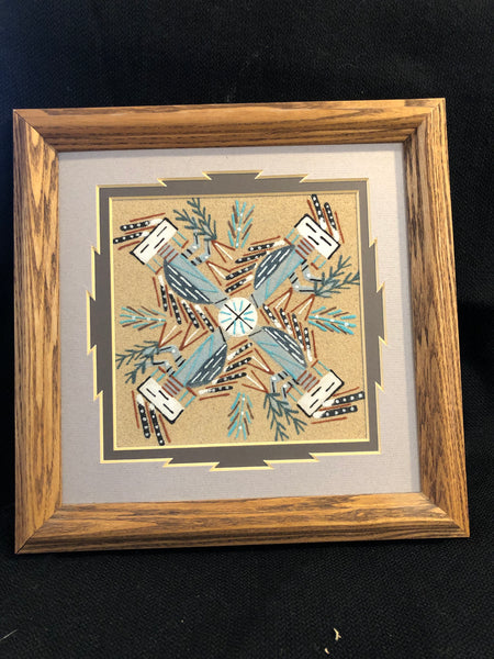 Navajo Sand Painting Approx 8”x 8” by: Deborah Foster