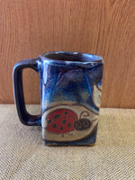 Ladybug Mara Mug in lead free stoneware pottery  12oz; 511H2