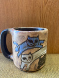 Cats Mara Mug 16oz in handcrafted Lead Free stoneware pottery; 510T2