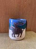 Cowboy Mara Mug in lead free stoneware pottery;16OZ; 510Q3